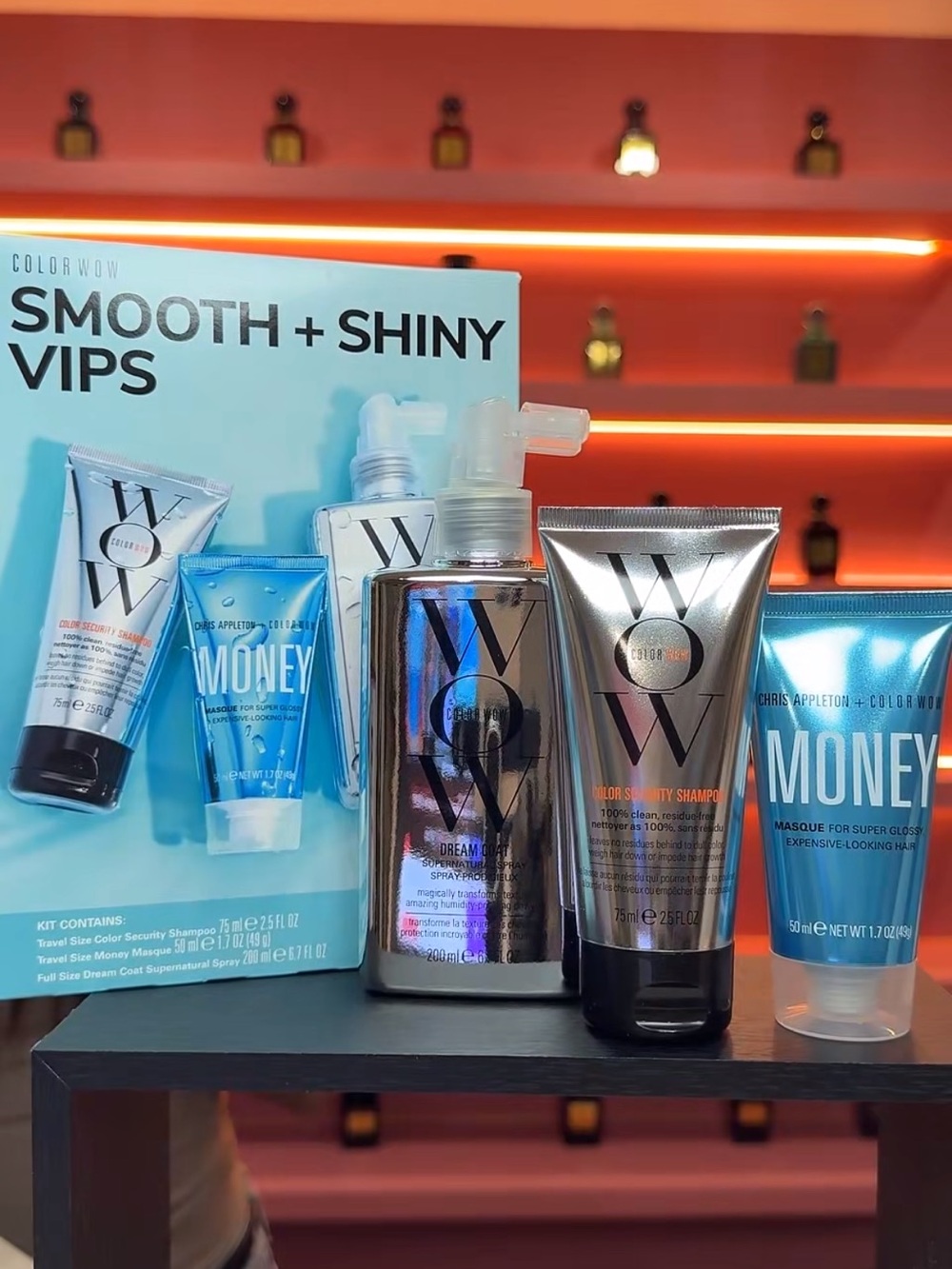 Color Wow Smooth + Shiny VIPS Hair Heat Protectant Set — Silver & Blue